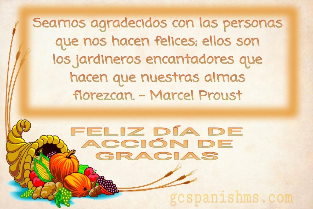 Feliz día de acción de gracias - GULF COAST SPANISH MS